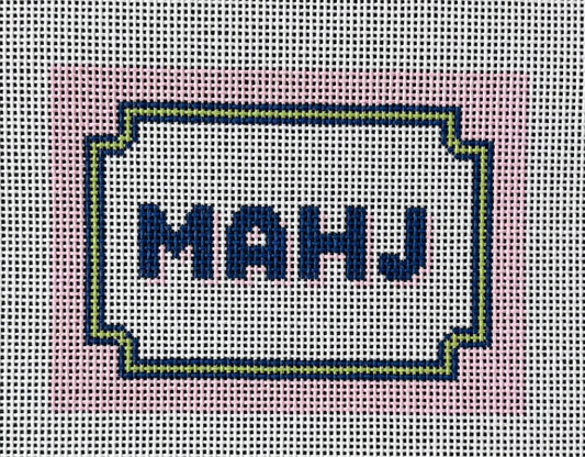 Bracket Frame Pink Navy Citron SF Mahjong Card Sleeve Canvas
