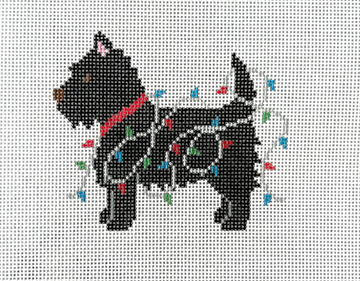 Christmas Lights Scottie