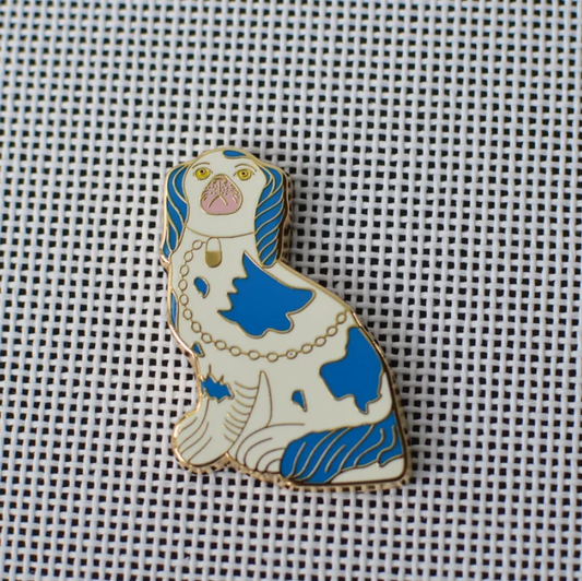 Blue Staffordshire Dog Needle Minder