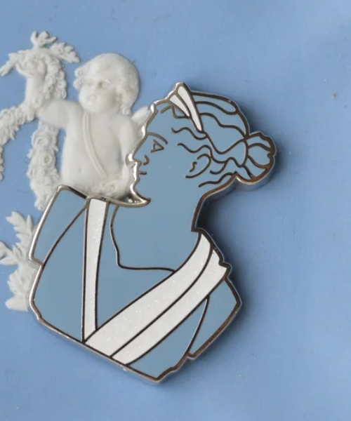 Blue Greek Goddess Statue Needleminder