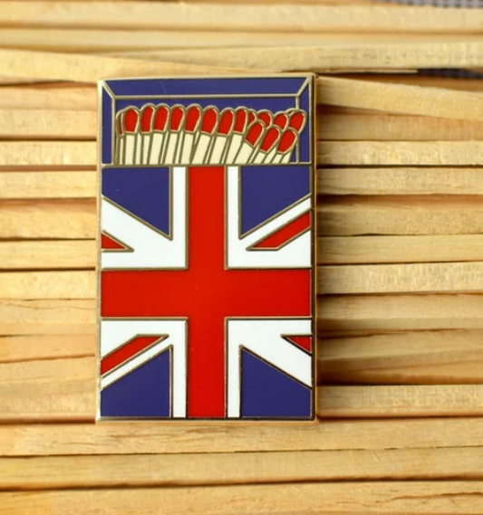 British Flag Red & Blue Matchbox Needleminder