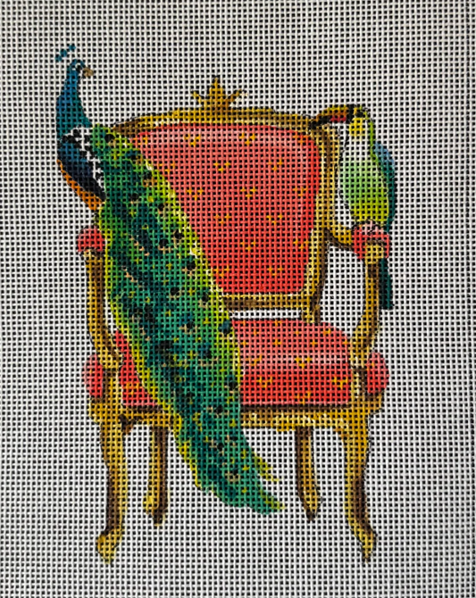 Chair with Peacock and Toucan