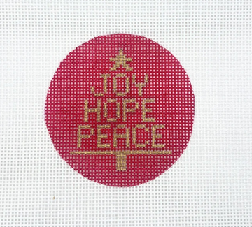 Joy Hope Peace Red Round