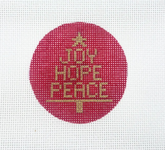 Joy Hope Peace Red Round
