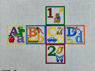 3D Alphabet Block A, B, C, D, 1, 2