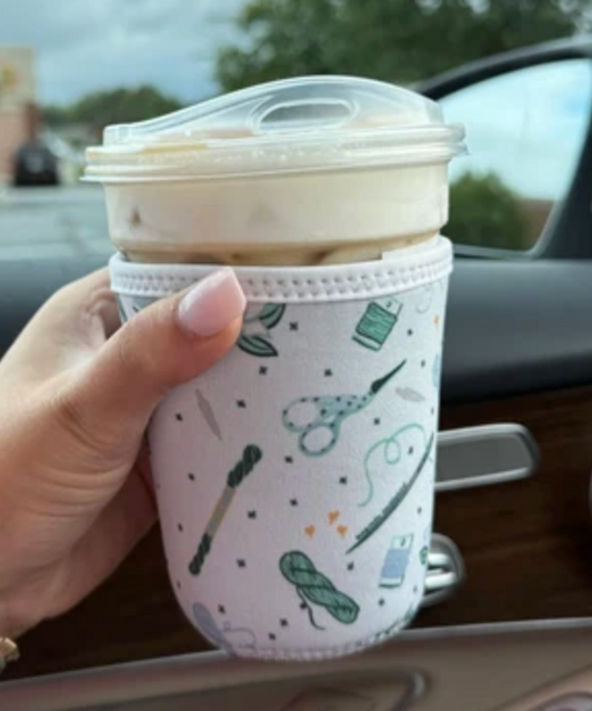 Needlepoint Print Cup Koozie Sleeve Small