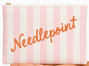 Needlepoint Pink Striped Bag