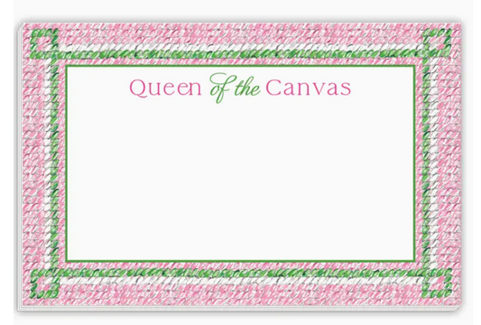 Queen of the Canvas Pink and Green Notepad