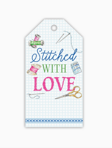 Stitched with Love Needlepoint Icons Gift Tag