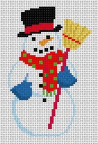 Snowman with Broom Ornament (Trunk Show)