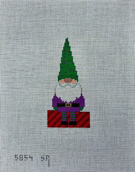 Gnome with Present Ornament (Trunk Show)