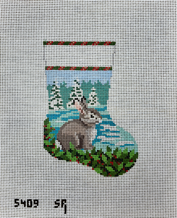 Bunny in Snow Mini Stocking (Trunk Show)
