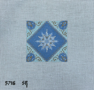 Blue, Silver Gold Star, 3" Ornament (Trunk Show)