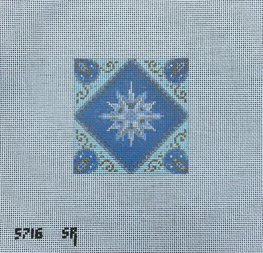 Blue, Silver Gold Star, 3" Ornament (Trunk Show)