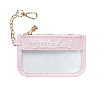 Pink Mini Stitches Clear Zip Pouch