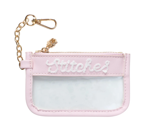 Pink Mini Stitches Clear Zip Pouch