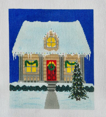 Holiday House Blue Background Large