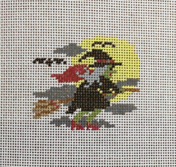 Witch and Moon Ornament