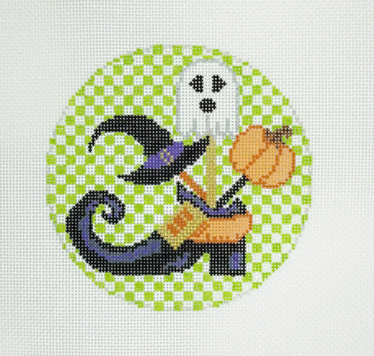 Green Checkered Halloween Round