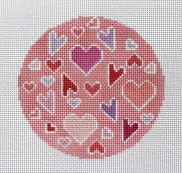 Crazy Hearts Pink Round