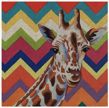 Giraffe on Colored Chevron