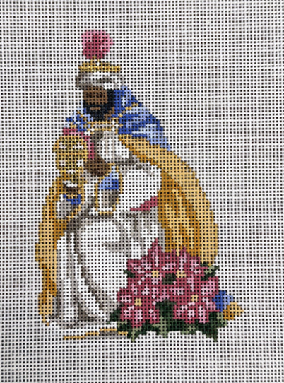 Kneeling Wiseman Poinsettia
