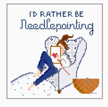 I'd Rather Be Needlepointing Square