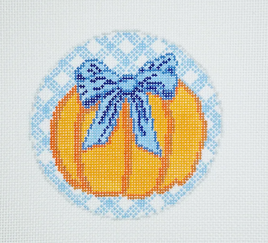 Pumpkin on Blue Gingham Needleminder