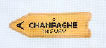 Champagne This Way Sign Yellow