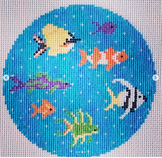 Fish on Blue Round