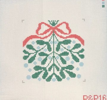Red Bow Mistletoe Coaster