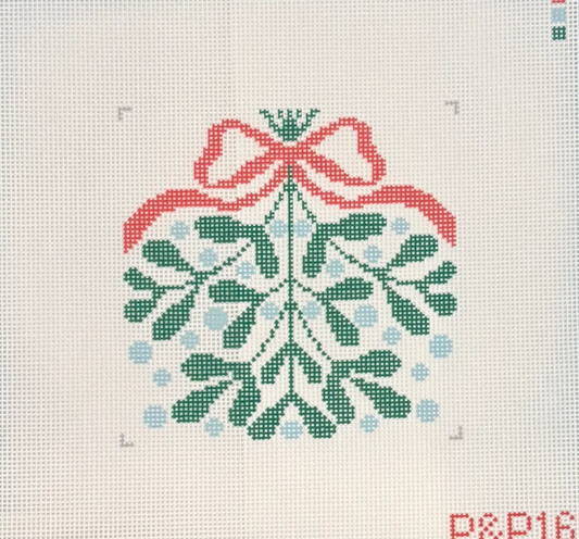 Red Bow Mistletoe Coaster