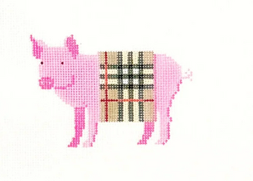 Pig in a Burberry Plaid Blanket