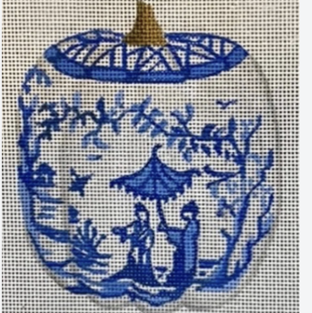 Blue and White Pumpkin Chinoiserie