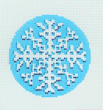 Snowflake on Blue Round