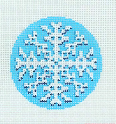 Snowflake on Blue Round