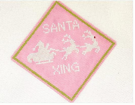 Pink Santa Xing Sign