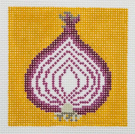 Red Onion on Yellow Square