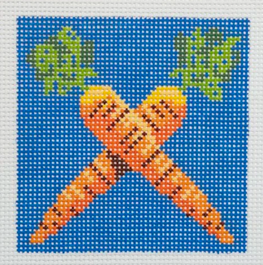 Carrots on Blue Square