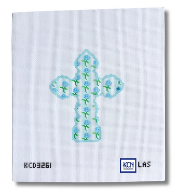 Blue Hydrangea Stripe Cross