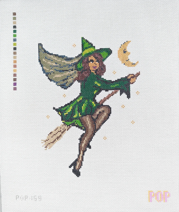 Retro Pin Up Witch - Green