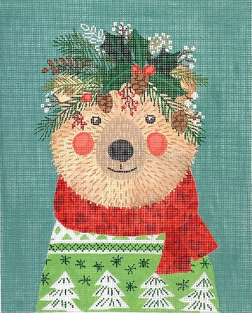 Christmas Squad - Bear on Sage Green (Trunk Show)