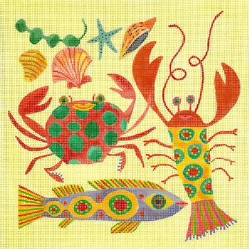 Sea Life - on Soft Yellow (Trunk Show)
