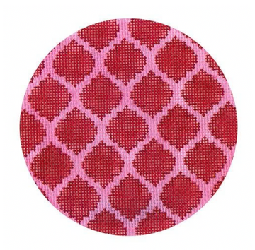 4" Round - Quatrefoils - Red on Hot Pink (Trunk Show)