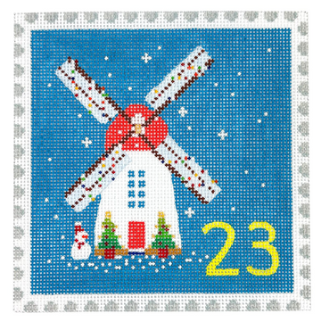 Advent Stamp #23 Windmill with Snowman (Trunk Show)