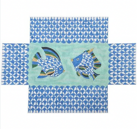 Brick Cover - Fishnet Tropical Fish - Blues, Gold, Green & Black (Trunk Show)