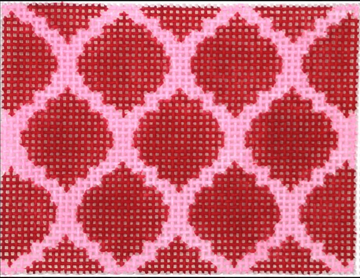 Credit Card Case Insert - Quatrefoils - Red on Pink (Trunk Show)