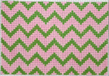 Credit Card Case Insert - Zigzag - Pink & Lime (Trunk Show)