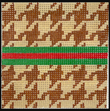 3" Square Insert - Square Houndstooth with Gucci Stripe (Trunk Show)