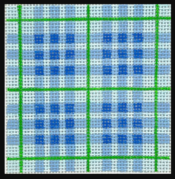 3" Square Insert - Blue & Green Plaid (Trunk Show)